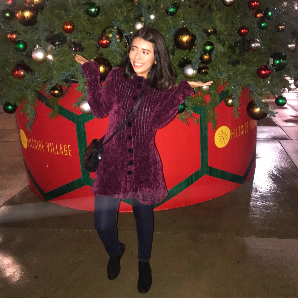 Carole Wang Burgundy Knit Cardigan size M EUC